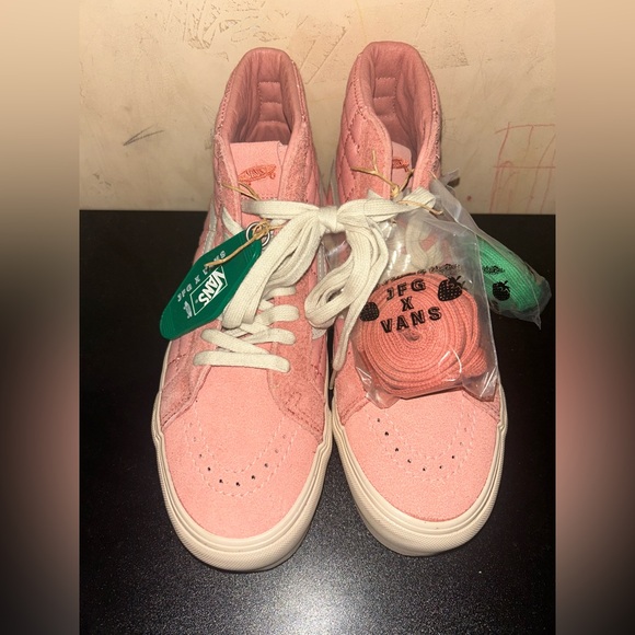 Vans Pink High-Top Sneakers with White Laces - Picture 1 of 4
